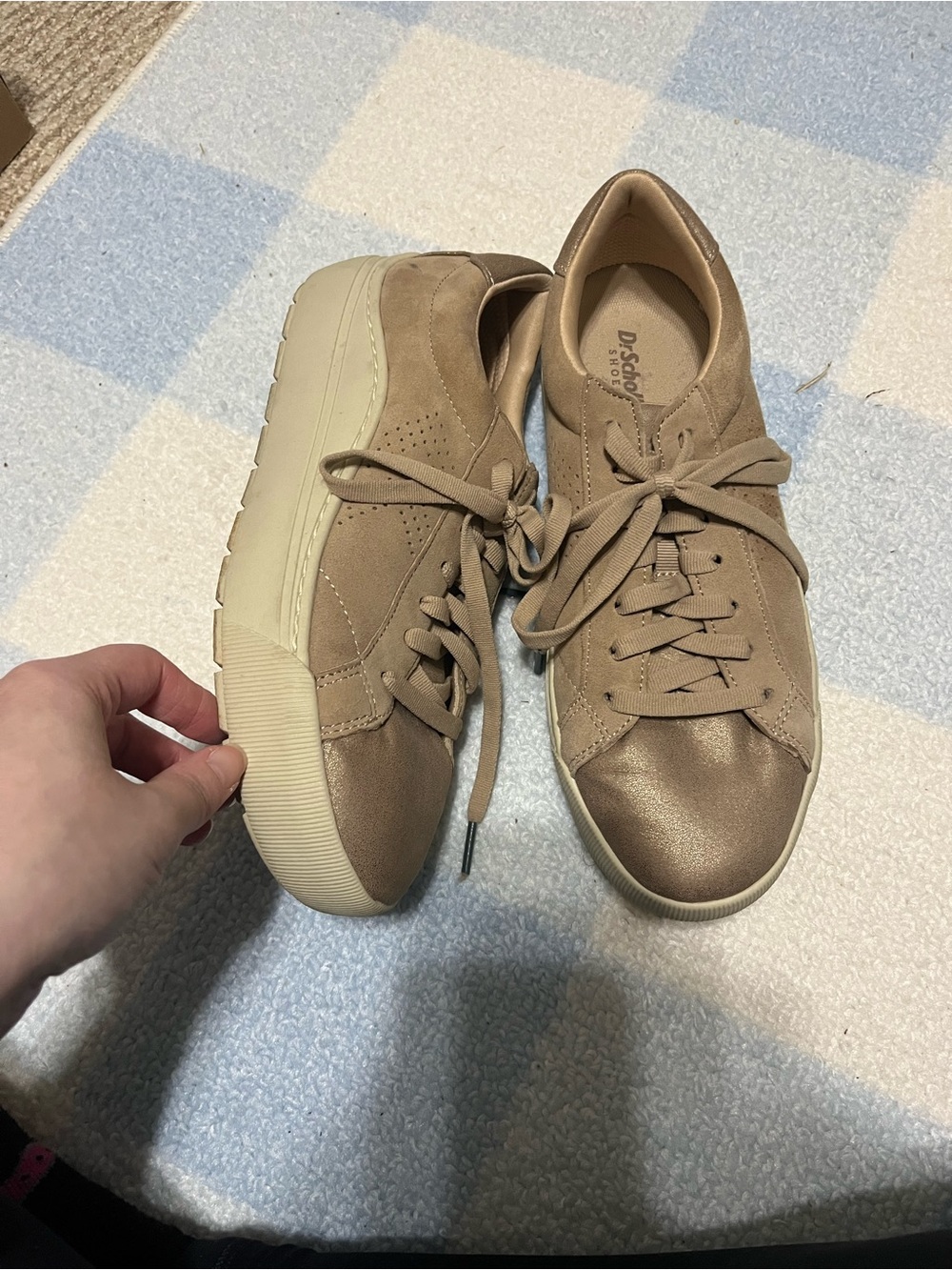 Dr. Scholl's Taupe Lace-Up Platform Sneakers size 8